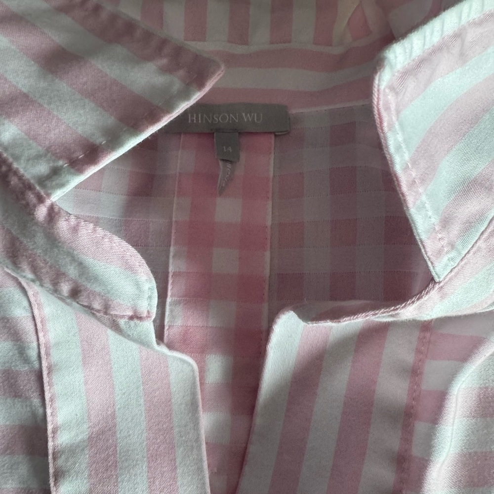 Hinson Wu Pink & White Striped Women’s Blouse
